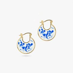 NWT Ana Luisa - Hana Marble Blue Enamel Earrings